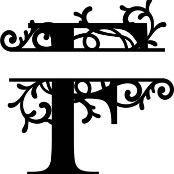 Intra απο ξύλο plywood 3mm-4mm πάχος - Άνθησε διάσπαση μονόγραμμα F γράμμα Δίασταση 30x30 cm Intraeaxys-pok3mk87 - Image 1