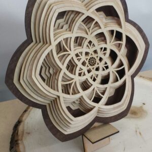 Intra απο ξύλο plywood 3mm-4mm πάχος - Ξύλινα γλυπτά με στρώσεις λουλούδι Δίασταση 30x30 cm Intraeaxys-51r5gr76