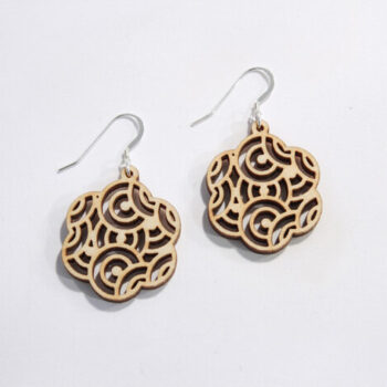 Intra απο ξύλο plywood 3mm-4mm πάχος - Ανατολίτικα σκουλαρίκια dxf Δίασταση 3x3 cm Intraeaxys-kp7y6zoq - Image 1