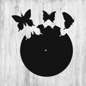 Intra απο ξύλο plywood 3mm-4mm πάχος - Πρότυπο ρολογιού τοίχου με πεταλούδες Δίασταση 30x30 cm Intraeaxys-voq2mnjo