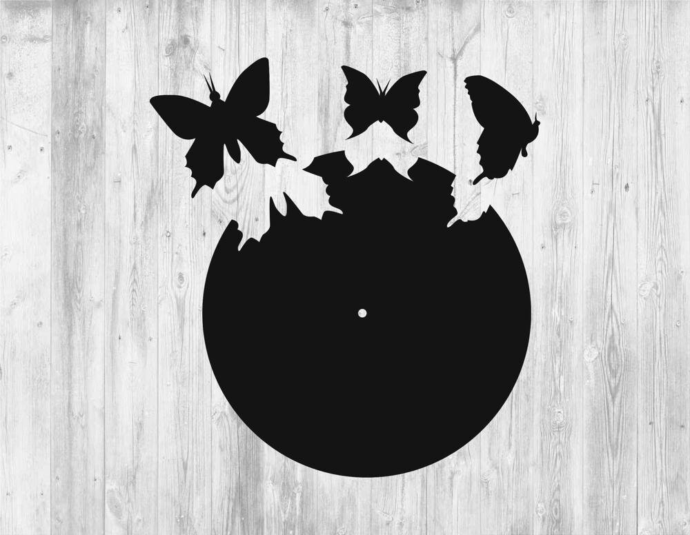 Intra απο ξύλο plywood 3mm-4mm πάχος - Πρότυπο ρολογιού τοίχου με πεταλούδες Δίασταση 30x30 cm Intraeaxys-voq2mnjo