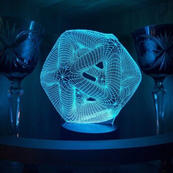 Intra απο ξύλο plywood 3mm-4mm πάχος - Icosahedron 3D Night Light Acrylic Optical Illusion Lamp Δίασταση 20x20 cm Intraeaxys-e1gkq3yo - Image 1