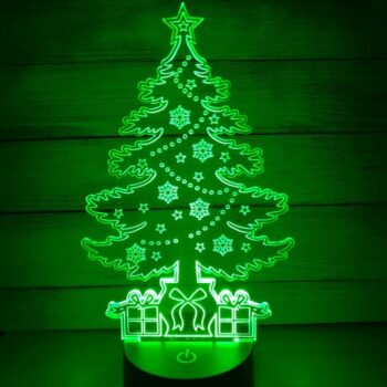 Intra απο ξύλο plywood 3mm-4mm πάχος - Πρότυπο χριστουγεννιάτικου δέντρου τρισδιάστατο φωτιστικό ψευδαίσθησης Δίασταση 30x30 cm Intraeaxys-d1lvddyo - Image 1