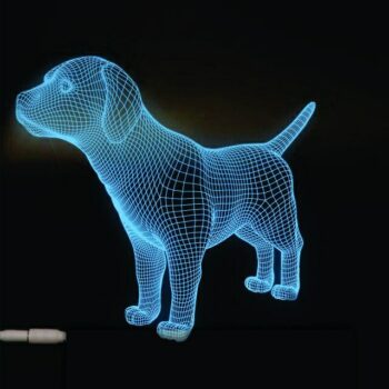 Intra απο ξύλο plywood 3mm-4mm πάχος - Σκύλος 3D LED Night Light Δίασταση 30x30 cm Intraeaxys-6o3mj37n - Image 1