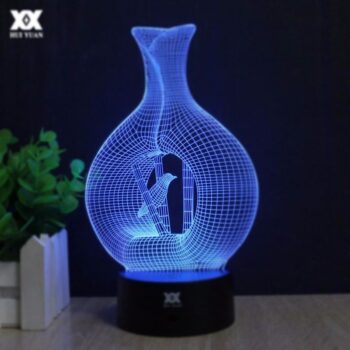 Intra απο ξύλο plywood 3mm-4mm πάχος - Βάζο 3D LED Night Light Δίασταση 30x30 cm Intraeaxys-m1d3vy7k - Image 1