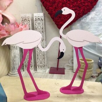 Intra απο ξύλο plywood 3mm-4mm πάχος - Διακόσμηση δωματίου Flamingo Πολυεπίπεδη Τέχνη Δίασταση 30x30 cm Intraeaxys-67wly021 - Image 1