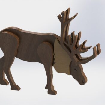 Intra απο ξύλο plywood 3mm-4mm πάχος - Ξύλινοι Τάρανδοι Δίασταση 30x30 cm Intraeaxys-ro6y09q7 - Image 1