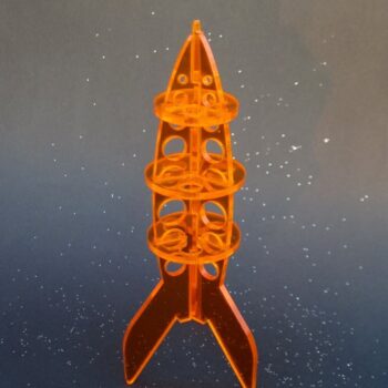 Intra απο ξύλο plywood 3mm-4mm πάχος - Αρχείο PDF Retro Rocket Acrylic Δίασταση 20x20 cm Intraeaxys-yon04m27 - Image 3