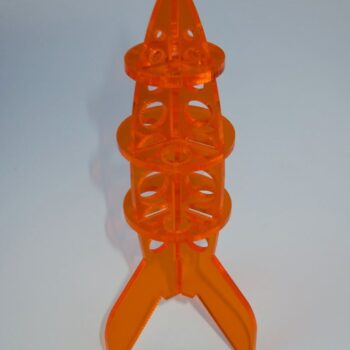 Intra απο ξύλο plywood 3mm-4mm πάχος - Αρχείο PDF Retro Rocket Acrylic Δίασταση 20x20 cm Intraeaxys-yon04m27 - Image 4