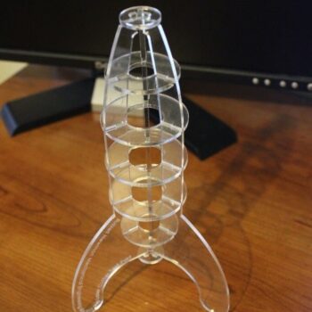 Intra απο ξύλο plywood 3mm-4mm πάχος - Διαστημικός πύραυλος Δίασταση 30x30 cm Intraeaxys-eo0qz891 - Image 1