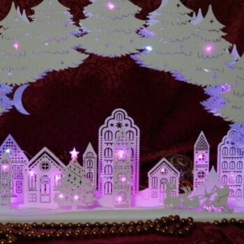 Intra απο ξύλο plywood 3mm-4mm πάχος - Χριστουγεννιάτικο Χριστουγεννιάτικο Πρωτοχρονιάτικο Φωτιστικό Δίασταση 30x30 cm Intraeaxys-eo0q3601 - Image 1