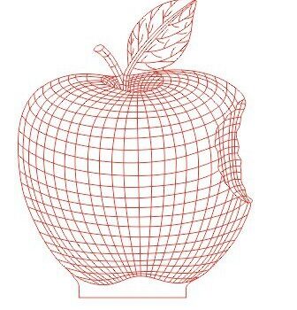 Intra απο ξύλο plywood 3mm-4mm πάχος - Apple 3D LED Night Light Δίασταση 30x30 cm Intraeaxys-r1z3rlol - Image 1