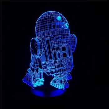 Intra απο ξύλο plywood 3mm-4mm πάχος - Star Wars R2-D2 Robot 3D LED Night Light Δίασταση 30x30 cm Intraeaxys-voqpw512 - Image 1