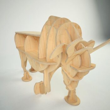 Intra απο ξύλο plywood 3mm-4mm πάχος - Bull 3D Ξύλινο παζλ Δίασταση 30x30 cm Intraeaxys-joedlj51 - Image 1