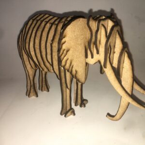 Intra απο ξύλο plywood 3mm-4mm πάχος - Ξύλινος ελέφαντας 3D παζλ 3mm Δίασταση 30x30 cm Intraeaxys-r7vm84z7