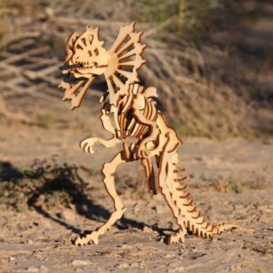 Intra απο ξύλο plywood 3mm-4mm πάχος - Dilophosaurus Dinosaur 3D Puzzle Model 3mm Δίασταση 30x30 cm Intraeaxys-pok3r087