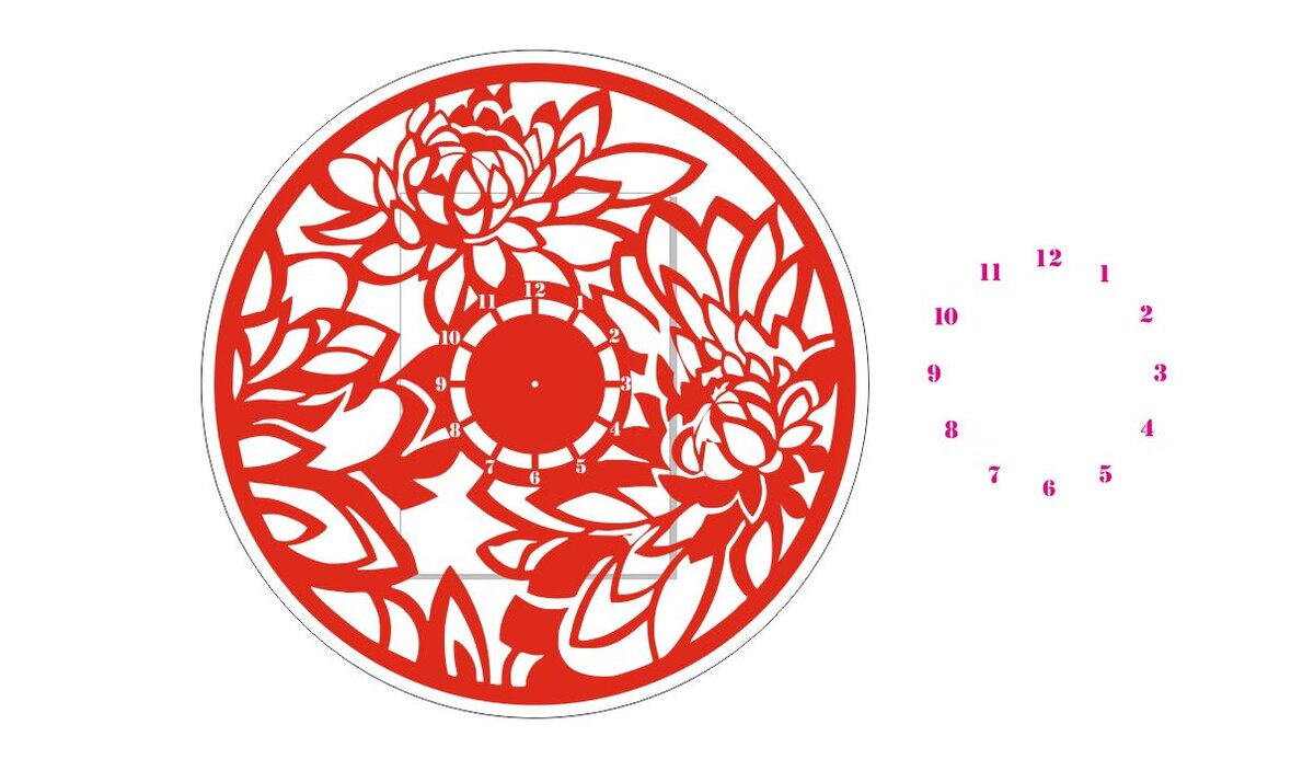 Intra απο ξύλο plywood 3mm-4mm πάχος - Chasy tsvetyv12 Δίασταση 30x30 cm Intraeaxys-6o3d8j7n