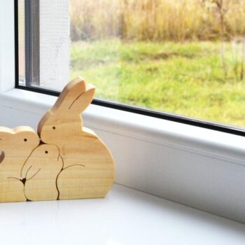 Intra απο ξύλο plywood 3mm-4mm πάχος - Πασχαλινά παιδικά παιχνίδια δώρου Ξύλινο Bunny Puzzle Bunny Family Δίασταση 30x30 cm Intraeaxys-zo9ywny7 - Image 4