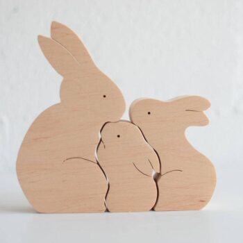 Intra απο ξύλο plywood 3mm-4mm πάχος - Πασχαλινά παιδικά παιχνίδια δώρου Ξύλινο Bunny Puzzle Bunny Family Δίασταση 30x30 cm Intraeaxys-zo9ywny7 - Image 5