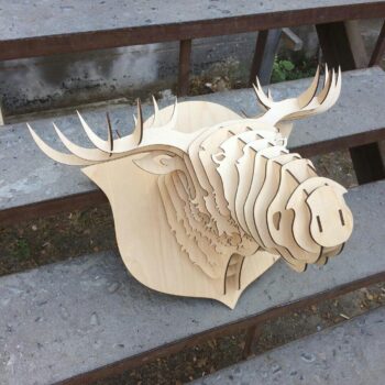 Intra απο ξύλο plywood 3mm-4mm πάχος - Elk Head Trophy Δίασταση 30x30 cm Intraeaxys-ro6y40q7 - Image 1