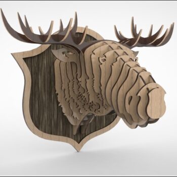 Intra απο ξύλο plywood 3mm-4mm πάχος - Elk Head Trophy Δίασταση 30x30 cm Intraeaxys-ro6y40q7 - Image 3