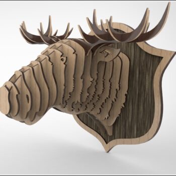 Intra απο ξύλο plywood 3mm-4mm πάχος - Elk Head Trophy Δίασταση 30x30 cm Intraeaxys-ro6y40q7 - Image 4