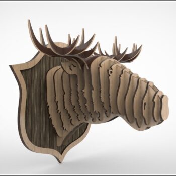 Intra απο ξύλο plywood 3mm-4mm πάχος - Elk Head Trophy Δίασταση 30x30 cm Intraeaxys-ro6y40q7 - Image 6