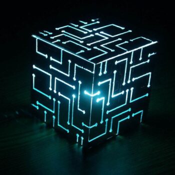Intra απο ξύλο plywood 3mm-4mm πάχος - Alien Cube Lamp Δίασταση 30x30 cm Intraeaxys-lop443ow - Image 1