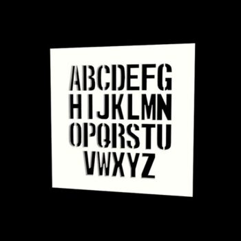 Intra απο ξύλο plywood 3mm-4mm πάχος - Γραμματοσειρά Monospaced Stencil Δίασταση 30x30 cm Intraeaxys-67wvn3o2 - Image 1