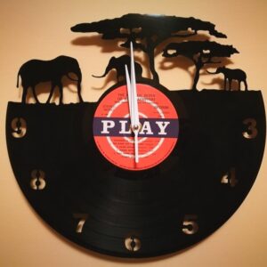 Intra απο ξύλο plywood 3mm-4mm πάχος - Ρολόι Orologio Vinile Africa Δίασταση 30x30 cm Intraeaxys-joed8816