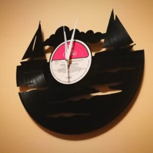 Intra απο ξύλο plywood 3mm-4mm πάχος - Ρολόι Orologio Vinile Barca Vela Δίασταση 30x30 cm Intraeaxys-ro6yx37x