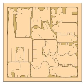 Intra απο ξύλο plywood 3mm-4mm πάχος - Δημιουργικό παιχνίδι παζλ με ζώα για παιδιά Δίασταση 30x30 cm Intraeaxys-ro6y48n7 - Image 1