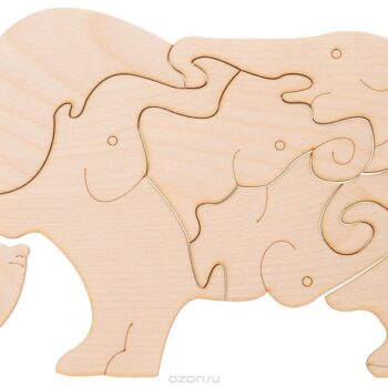Intra απο ξύλο plywood 3mm-4mm πάχος - Παζλ Wooden Elephants For Kids Παιδικά παιχνίδια εσωτερικού χώρου Δίασταση 30x30 cm Intraeaxys-m1d6nvx7 - Image 1