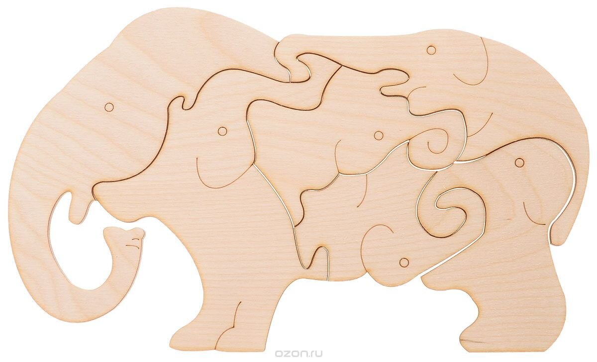 Intra απο ξύλο plywood 3mm-4mm πάχος - Παζλ Wooden Elephants For Kids Παιδικά παιχνίδια εσωτερικού χώρου Δίασταση 30x30 cm Intraeaxys-m1d6nvx7