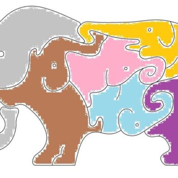 Intra απο ξύλο plywood 3mm-4mm πάχος - Παζλ Wooden Elephants For Kids Παιδικά παιχνίδια εσωτερικού χώρου Δίασταση 30x30 cm Intraeaxys-m1d6nvx7 - Image 3