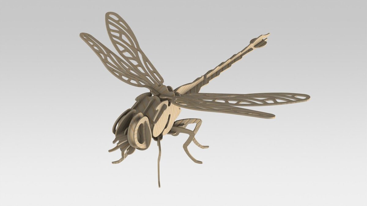 Intra απο ξύλο plywood 3mm-4mm πάχος - Dragonfly 3D Puzzle 2mm Δίασταση 30x30 cm Intraeaxys-p7ymd027