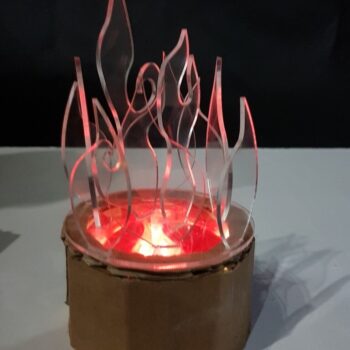 Intra απο ξύλο plywood 3mm-4mm πάχος - Μοντέλο στρογγυλού ακρυλικού πυροσκάφους Δίασταση 30x30 cm Intraeaxys-eo20n947 - Image 1