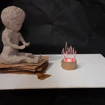 Intra απο ξύλο plywood 3mm-4mm πάχος - Μοντέλο στρογγυλού ακρυλικού πυροσκάφους Δίασταση 30x30 cm Intraeaxys-eo20n947 - Image 3