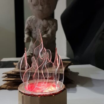 Intra απο ξύλο plywood 3mm-4mm πάχος - Μοντέλο στρογγυλού ακρυλικού πυροσκάφους Δίασταση 30x30 cm Intraeaxys-eo20n947 - Image 4