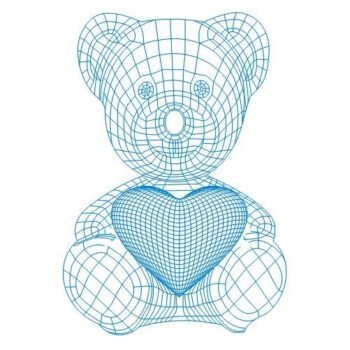 Intra απο ξύλο plywood 3mm-4mm πάχος - Αρκουδάκι με καρδιά τρισδιάστατο σχέδιο λαμπτήρα ψευδαίσθησης Δίασταση 30x30 cm Intraeaxys-lop0w31w - Image 1