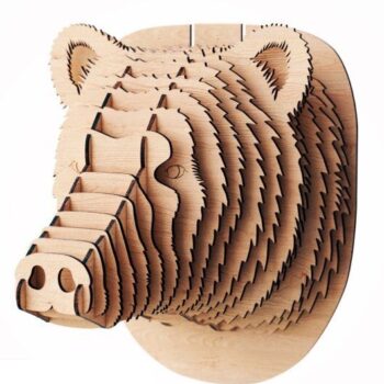 Intra απο ξύλο plywood 3mm-4mm πάχος - Ξύλινο Animal Trophy Head Bear Διακοσμητικό τοίχου κεφαλιού Δίασταση 30x30 cm Intraeaxys-r1z2dww1 - Image 1