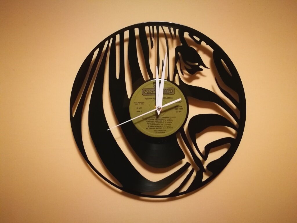 Intra απο ξύλο plywood 3mm-4mm πάχος - Orologio Vinile Zebra Δίασταση 30x30 cm Intraeaxys-pok34k7j