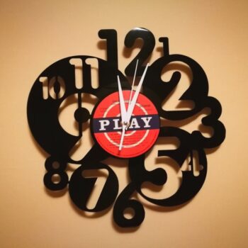 Intra απο ξύλο plywood 3mm-4mm πάχος - Ρολόι Orologio Vinile Cerchi Numeri Δίασταση 30x30 cm Intraeaxys-eo0qzg1g - Image 1