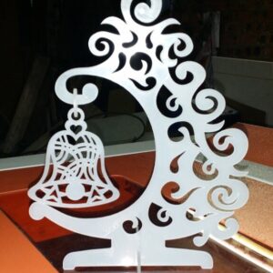 Intra απο ξύλο plywood 3mm-4mm πάχος - Χριστουγεννιάτικο Δέντρο Κουδούνι 2mm Ακρυλικό Δίασταση 20x20 cm Intraeaxys-51rrgzm1