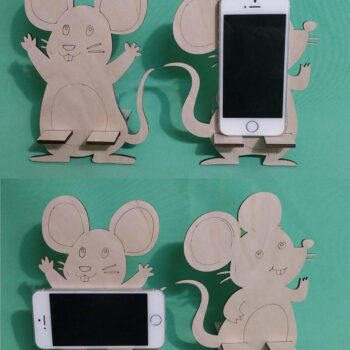 Intra απο ξύλο plywood 3mm-4mm πάχος - Ποντίκι θήκη κινητού τηλεφώνου Δημιουργικό ting πρότυπο Δίασταση 30x30 cm Intraeaxys-r7vm4827 - Image 1