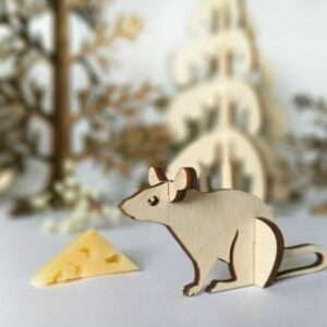 Intra απο ξύλο plywood 3mm-4mm πάχος - Πρότυπο CNC για ξύλινο κιτ ζώων για ποντίκι Δίασταση 30x30 cm Intraeaxys-67wl4m81