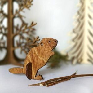 Intra απο ξύλο plywood 3mm-4mm πάχος - Πρότυπο CNC ξύλινο ζώο Beaver Δίασταση 30x30 cm Intraeaxys-eoxlv6go