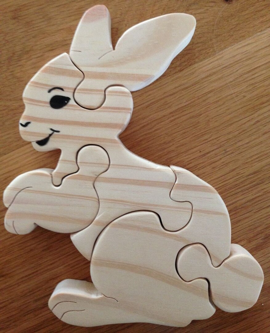 Intra απο ξύλο plywood 3mm-4mm πάχος - Rabbit Jigsaw Puzzle για παιδιά CNC Laser Plans DWG File Δίασταση 30x30 cm Intraeaxys-voq24zeo