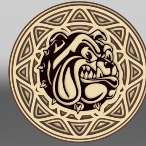 Intra απο ξύλο plywood 3mm-4mm πάχος - Πρότυπο πολυστρωματικής τέχνης τοίχου μπουλντόγκ Δίασταση 30x30 cm Intraeaxys-qommwe8o