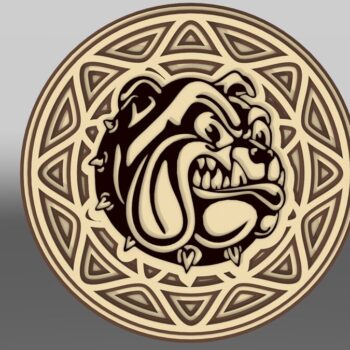 Intra απο ξύλο plywood 3mm-4mm πάχος - Πρότυπο πολυστρωματικής τέχνης τοίχου μπουλντόγκ Δίασταση 30x30 cm Intraeaxys-qommwe8o - Image 1